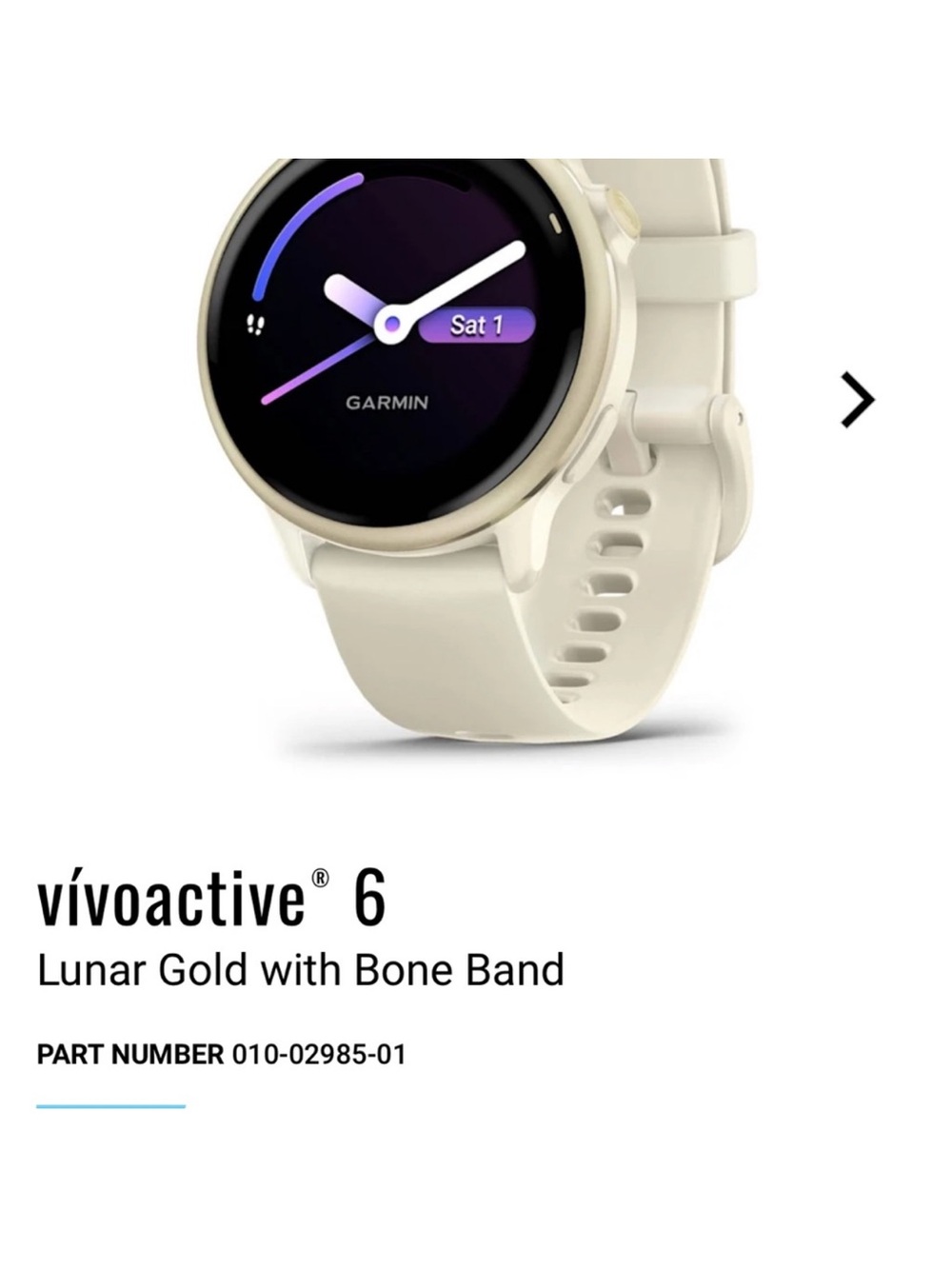 garmin vívoactive 6 - Lunar Gold with Bone Band
